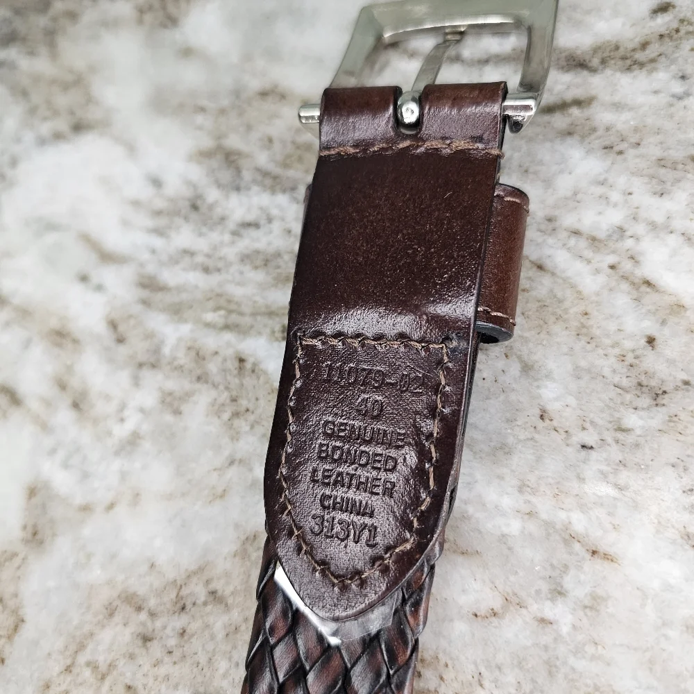 Nike Men's Braided Leather Brown Belt Size 40